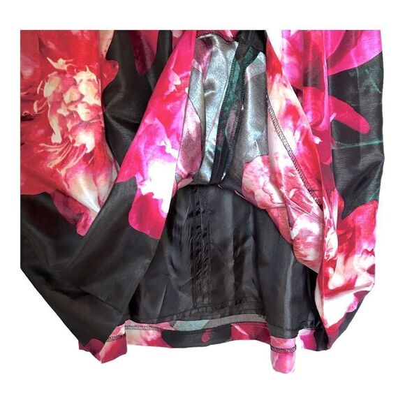 NEW Donna Rico Dress Floral Shantung Fit & Flare Satin Sleeveless Womens 14 - Picture 6 of 8